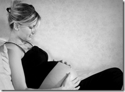 thinking pregnant woman